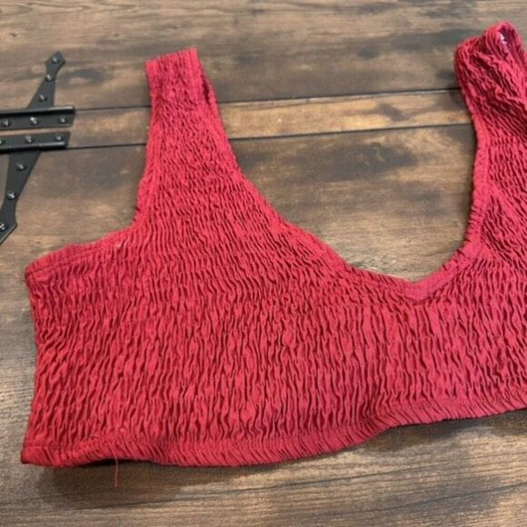 NWT Missguided Plus crinkle bikini in rust Red Size 16 XL - Picture 3 of 9